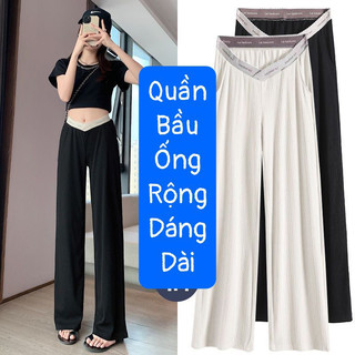Quần bầu dáng xuông dài rộng mềm đẹp hàng quảng châu