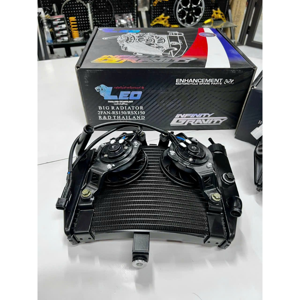 Két nước độ cong làm mát lớn 2 quạt LEO Racing Malaysia