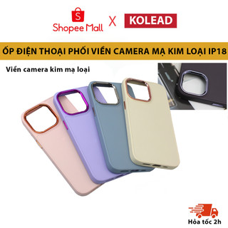 Ốp Điện Thoại màu trang nhã phối viền camera mạ kim loại P18 KOLEAD Cho iPh 14 Pro Max plus 13 12 11 Pro Max