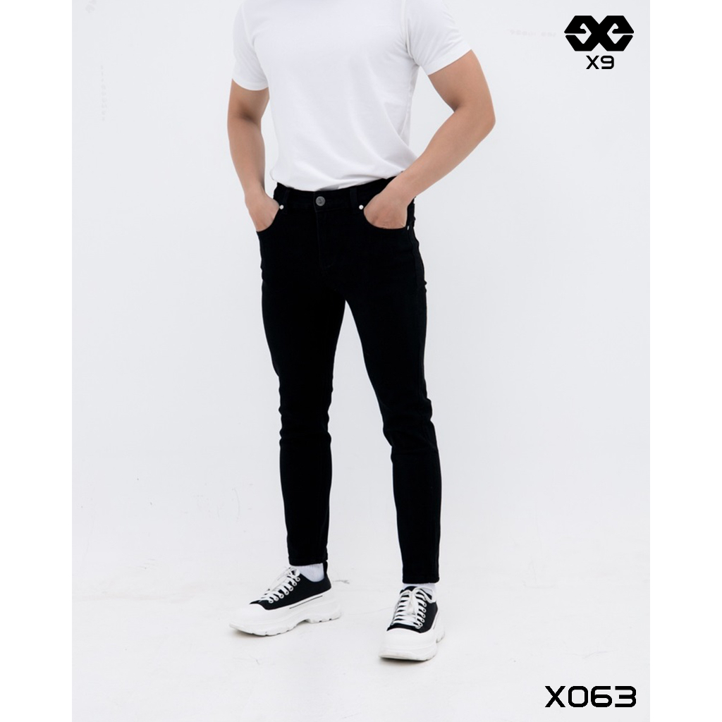 [XẢ KHO] Quần Jean Nam Đen Trơn Form Ôm Slimfit Cao Cấp - X063 - X9 Sportswear