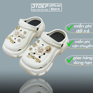 Dép crocs nữ sticker Lover cao cấp, dép sục 3TDEP, chất eva xịn, tăng 1 size