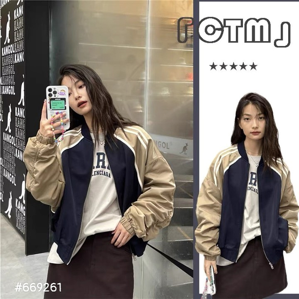 Áo Khoác dù raplan tay sọc 669261