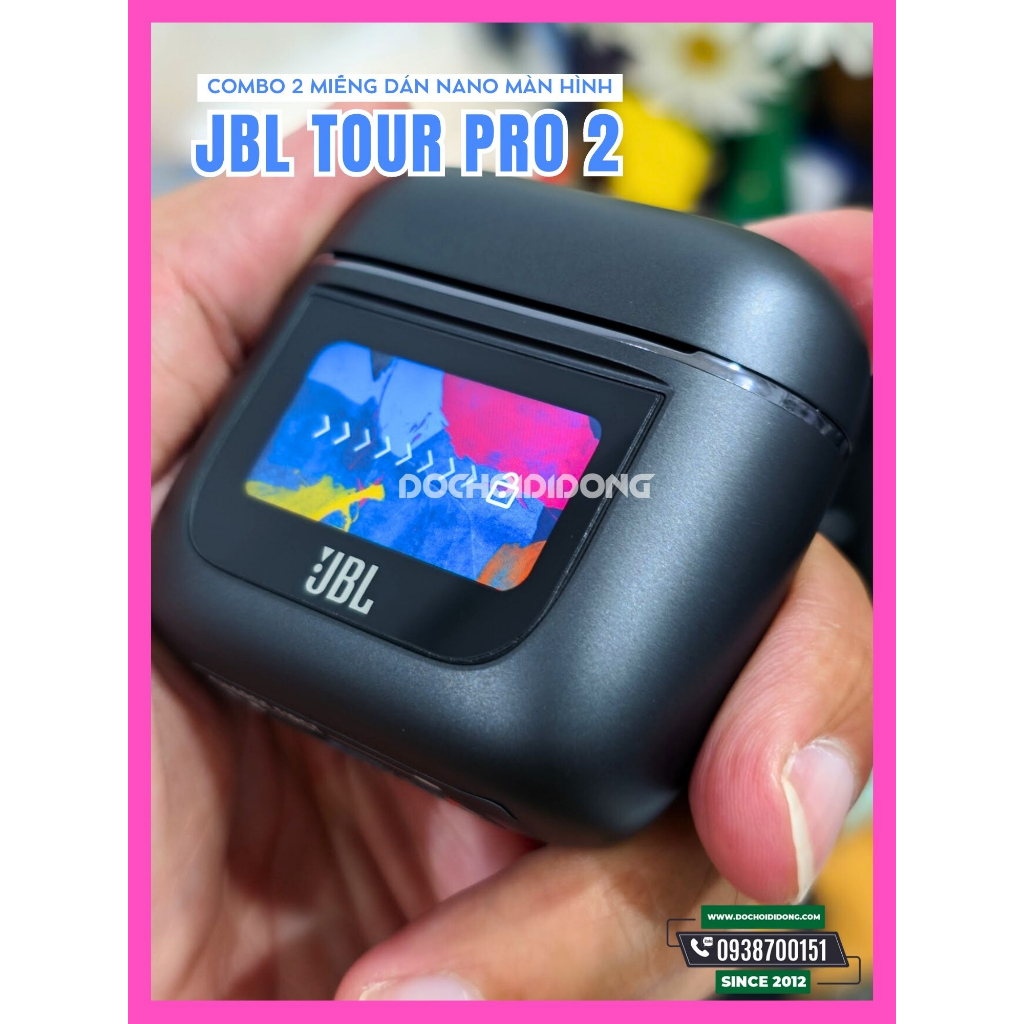 Combo 2 Miếng dán nhựa nano bảo vệ màn hình tai nghe JBL Tour Pro 2 dành cho ốp lưng chính hãng