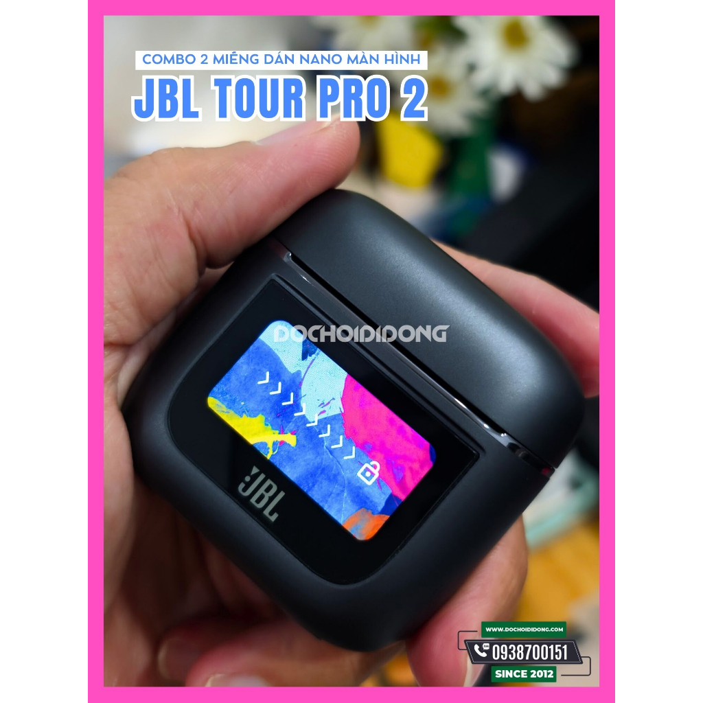 Combo 2 Miếng dán nhựa nano bảo vệ màn hình tai nghe JBL Tour Pro 2 dành cho ốp lưng chính hãng