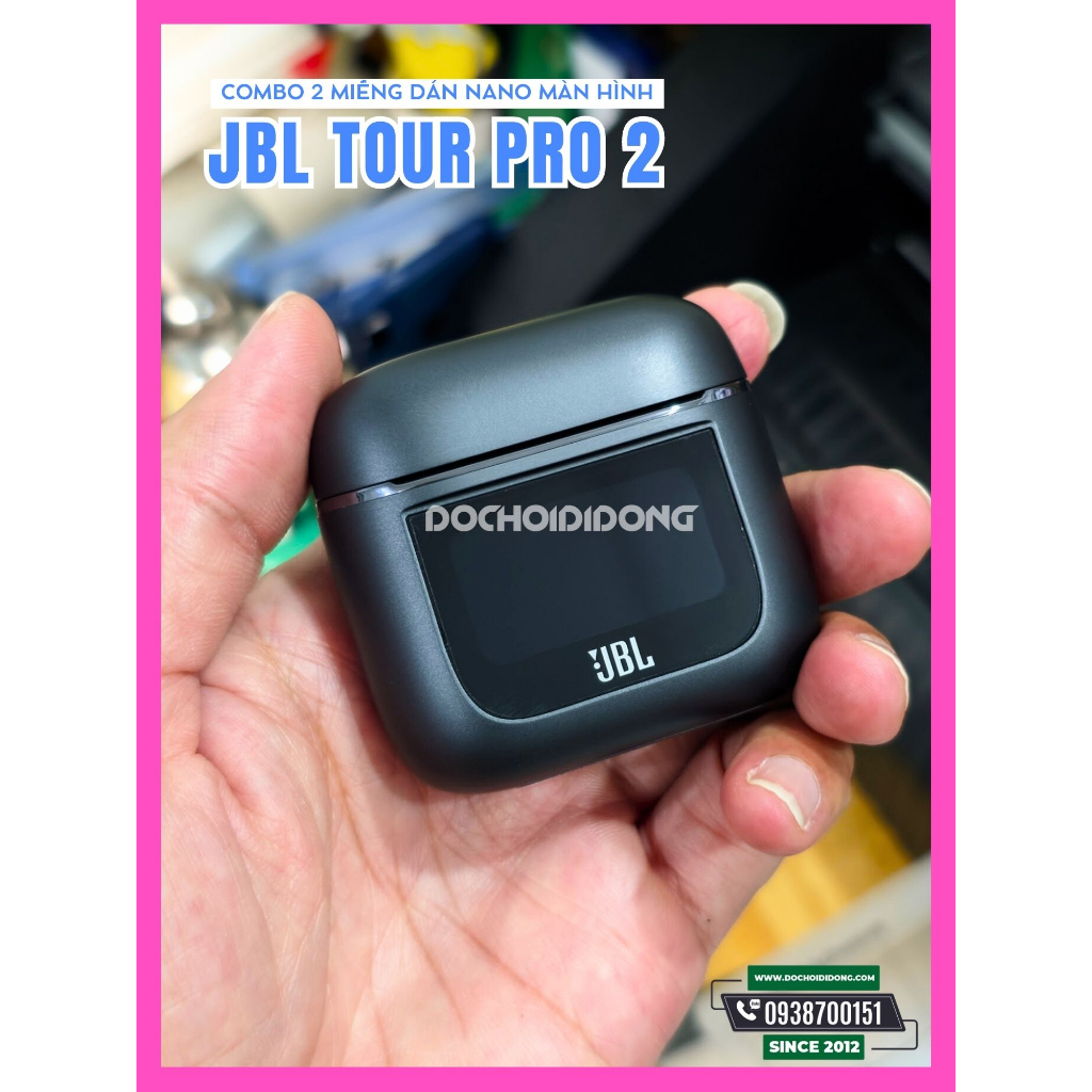 Combo 2 Miếng dán nhựa nano bảo vệ màn hình tai nghe JBL Tour Pro 2 dành cho ốp lưng chính hãng