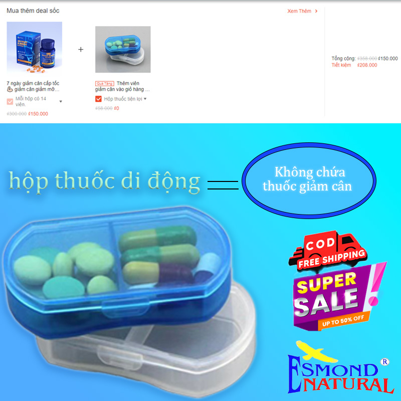 Thêm viên giảm cân vào giỏ hàng = 0 tệ mua hộp nhỏ 🎁