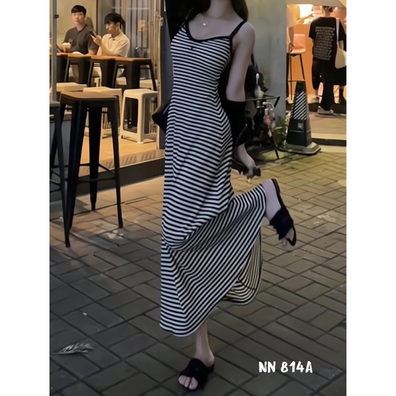 Set váy body kẻ mix áo cadigan dài tay siêu xinh