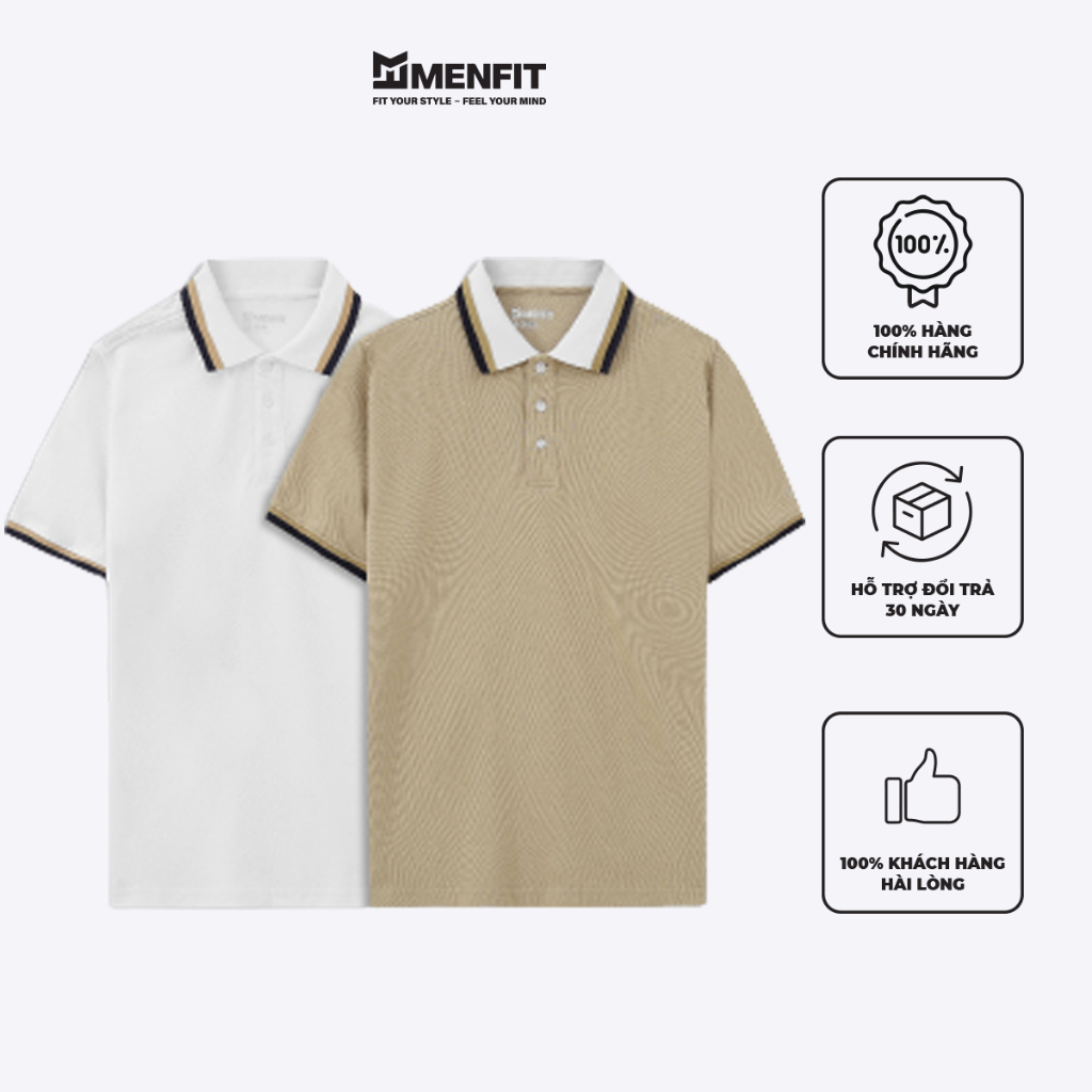 Áo thun Polo nam MENFIT 2209006 vải cá sấu Cotton cao cấp, chuẩn form, trẻ trung, nổi bật