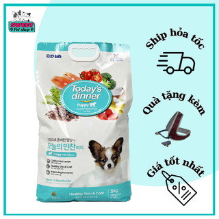  Thức ăn cho chó nhỏ TODAY'S DINNER PUPPY túi 5kg DATE 6/2024