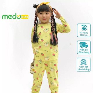 Đồ bộ dài tay bé trai bé gái Medokids chất cotton in hình dễ thương cho bé từ 8 -21kg
