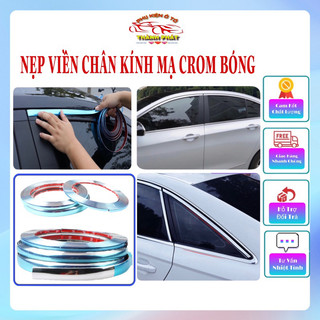 Nẹp viền trang trí chân kính ô tô xe hơi mạ Crom cao cấp chống trầy xước [ Cuộn dài 15 mét]