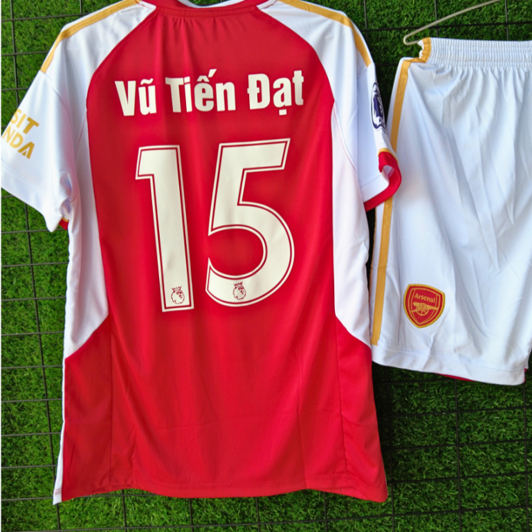 Quần áo bóng đá thun lạnh, đồ đá banh in tên theo yêu cầu, Arsenal đỏ, in logo miễn phí HUNGSPORT TN