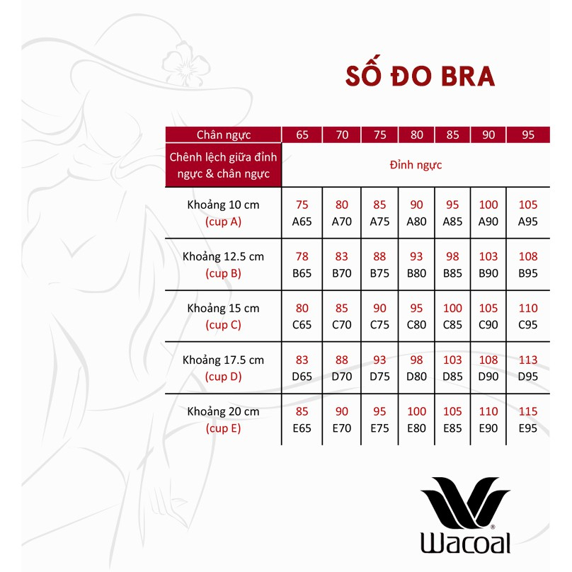 Áo lót Wacoal Lecien không gọng, form thoải mái, cup 3/4, ren, dây liền I22SFB197 - 22SFB197