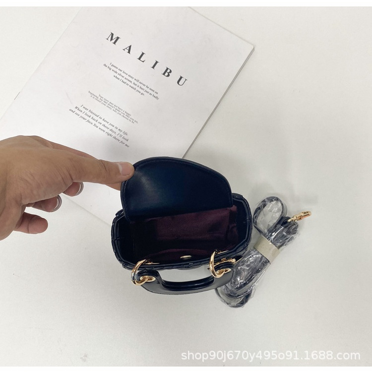 Túi đeo chéo mini cầm tay, Túi vuông 5 ô da nhám size 13cm, Túi xách nữ mini đeo chéo hai quai xách tay M205