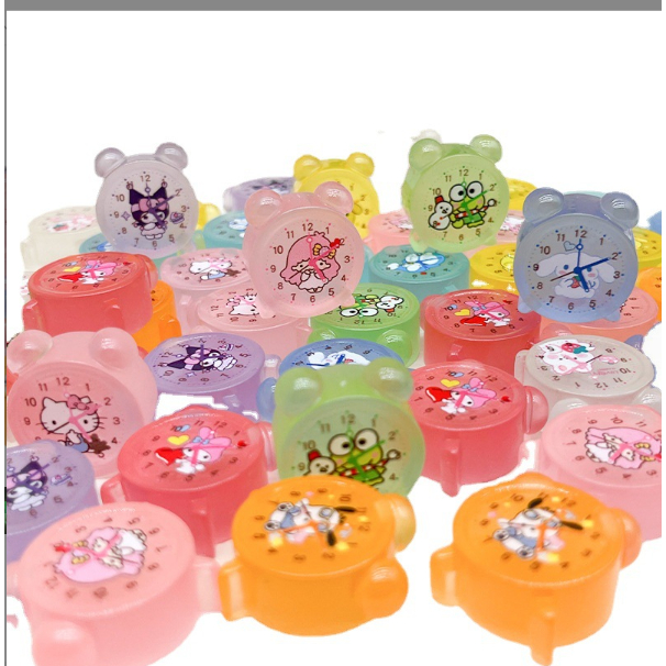 Mô hình đồng hồ để bàn dạ quang nhiều màu phát sáng trang trí nhà búp bê, DIY