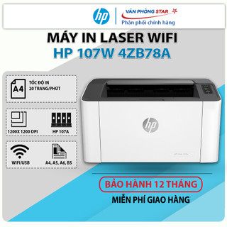 Máy in Laser HP 107W 4ZB78A - Máy in wifi đen trắng. CHÍNH HÃNG HP VIỆT NAM MỚI 100% - Vanphongstar
