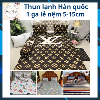 (KÈM QUÀ TẶNG) Drap thun ga lẻ [ không vỏ gối] nệm cao dưới 15cm, mẫu mã đa dạng, chất mịn mât