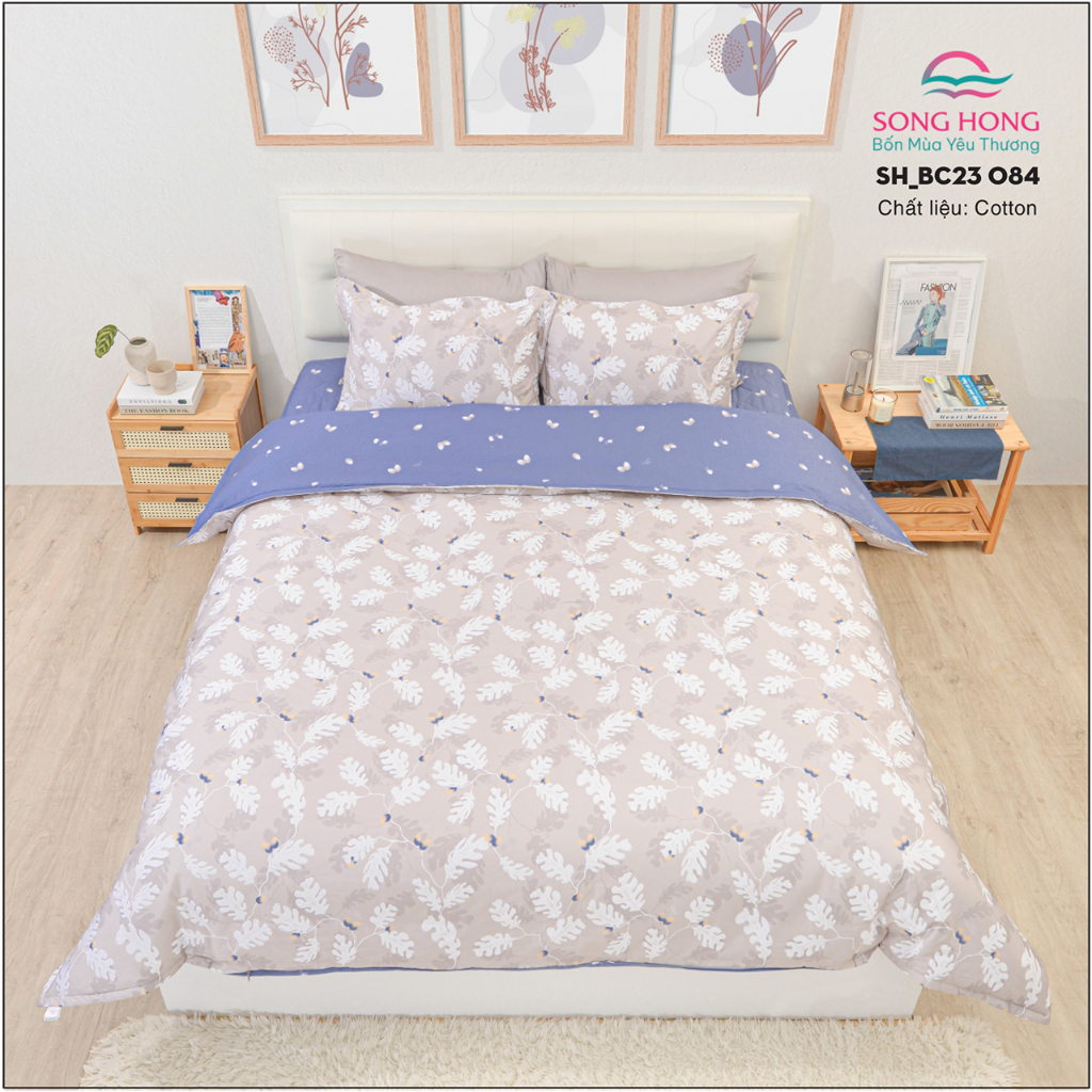 Bộ ga chun KC 1m5*1m9 - Chất cotton - Sông Hồng chính hãng.