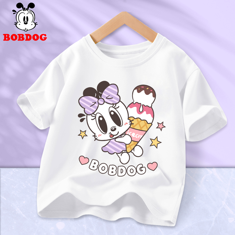 Áo thun bé gái BOBDOG, áo thun trẻ em chất liệu cotton mềm mịn in hình dễ thương cho bé