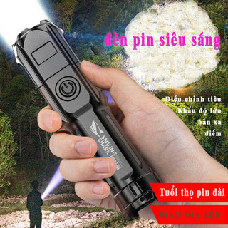 Đèn pin mini cầm tay siêu sáng chiếu xa 300m có zoom xa gần, 18650 pin, chống thấm nước ip6x, đèn pin led xpe t6 cầm tay