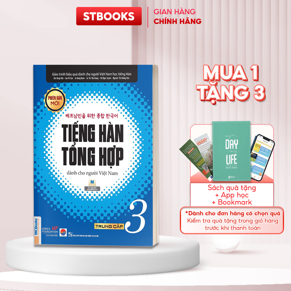 Sách Giáo Trình Tiếng Hàn Tổng Hợp Dành Cho Người Việt Nam Trung Cấp Tập 3 (Đen Trắng) Phiên Bản Mới 2020 Kèm App