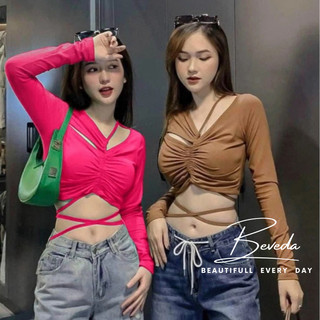 Áo kiểu nữ tay dài rút dây cột eo siêu đẹp cá tính hot trend