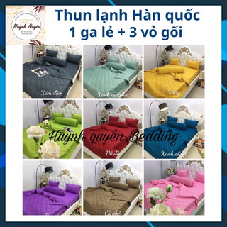[KÈM QUÀ TẶNG] drap ga thun trơn HQ [FREE SHIP] 4 món mịn, mát, màu sắc đa dạng
