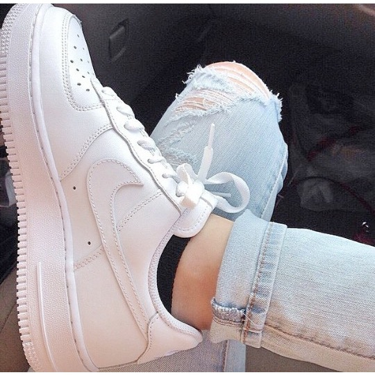Giày Nike_air Force 1 all white, giày AF1 trắn trắng đế air bản đẹp đủ size 36-43 Full Box+Bill