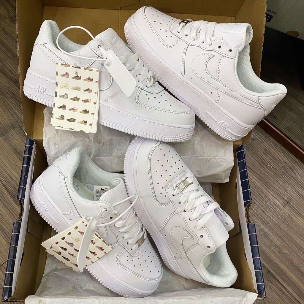 Giày Nike_air Force 1 all white, giày AF1 trắn trắng đế air bản đẹp đủ size 36-43 Full Box+Bill