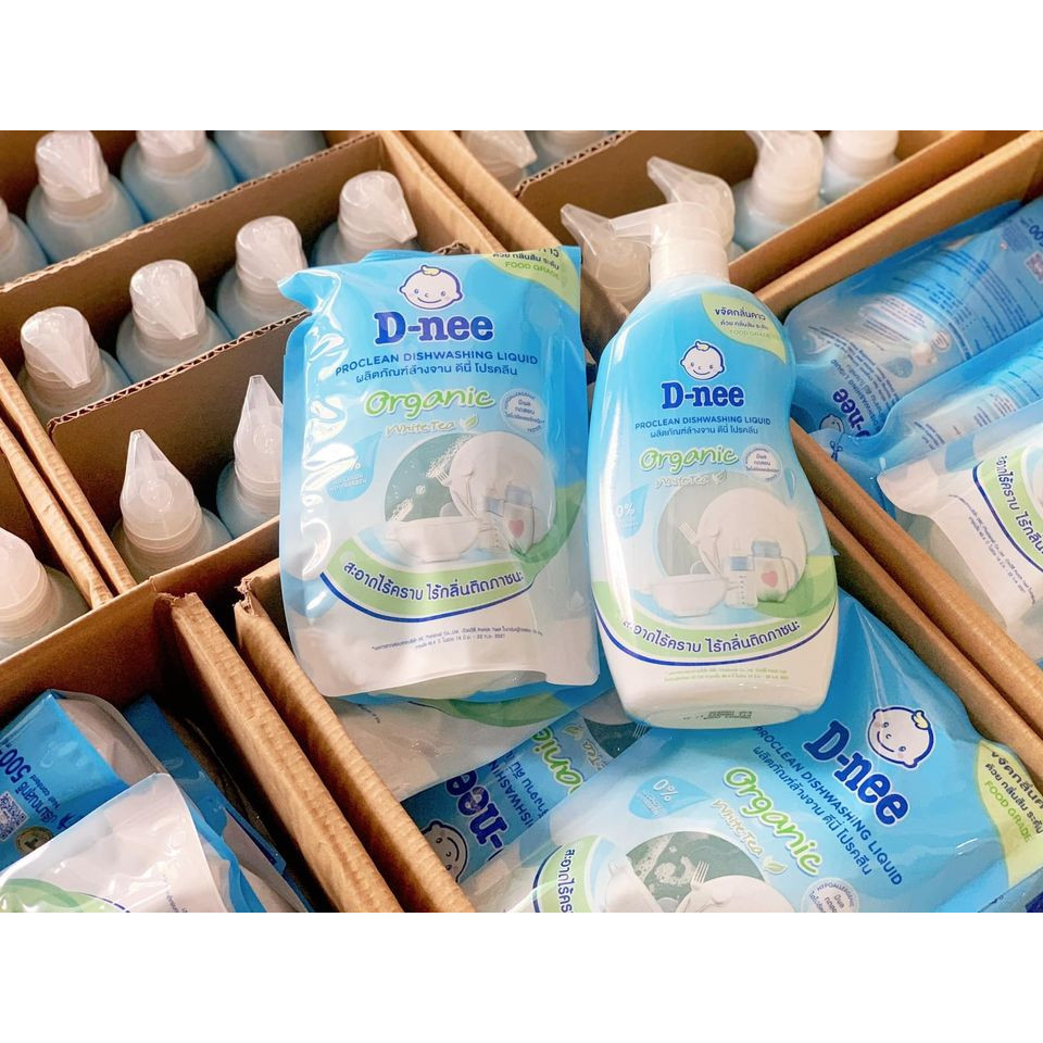 Nước rửa bình sữa Dnee Organic chai 600ml KHÔNG TEM mẫu mới