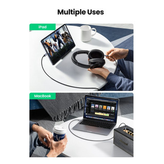 Cáp USB Type C sang Cổng Âm Thanh 3.5mm (đực) dài 1M Ugreen 20192 (có Chip DAC)