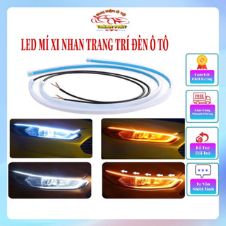 Bộ 2 dây đèn Led mí ô tô độ đèn xi nhan nháy đuổi 60cm Silicon chống nước - Led tích hợp xi nhan chạy đuổi đèn daylight