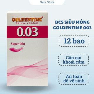 Bao cao su siêu mỏng goldentime 003 superthin, bao cao su siêu mỏng 0.03mm trơn nhiều gel
