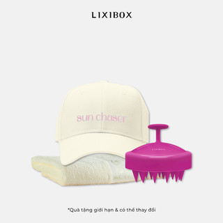 Combo lược gội đầu, mũ lưỡi trai, khăn mặt cotton màu kem lixibox