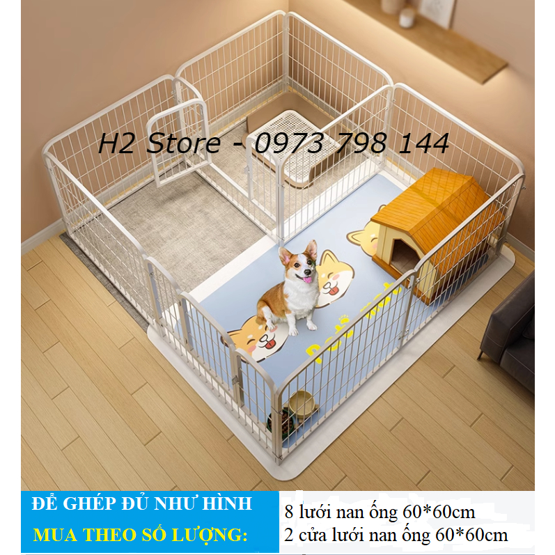 Sỉ/lẻ tấm ghép nan ống siêu dày quây cho chó vừa kích thước 60*60cm - H2 Store.