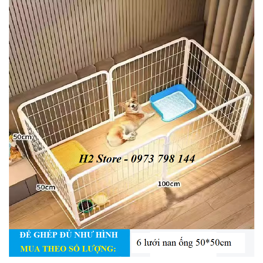 Bán lẻ tấm ghép nan ống cho chó Pomeranian, Bichon Frise, Teddy và các loài chó nhỏ khác kích thước 50*50cm - H2 Store.