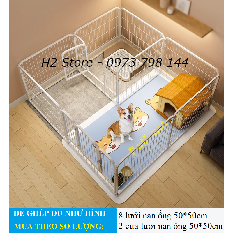 Bán lẻ tấm ghép nan ống cho chó Pomeranian, Bichon Frise, Teddy và các loài chó nhỏ khác kích thước 50*50cm - H2 Store.