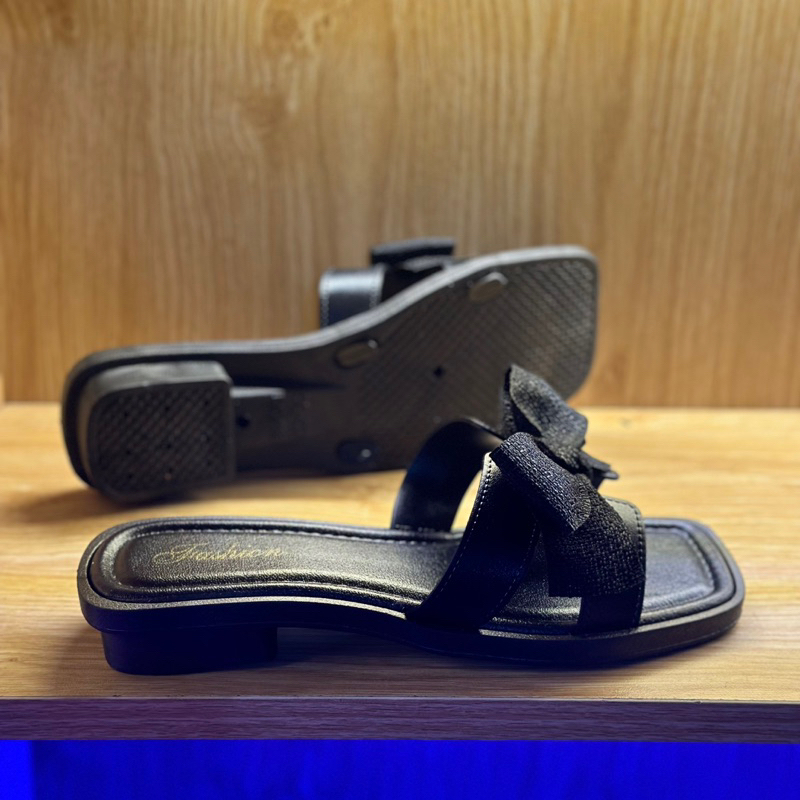 Dép chữ H nữ pvc nơ vải dép nữ  đi mưa lội nước H nơ vải