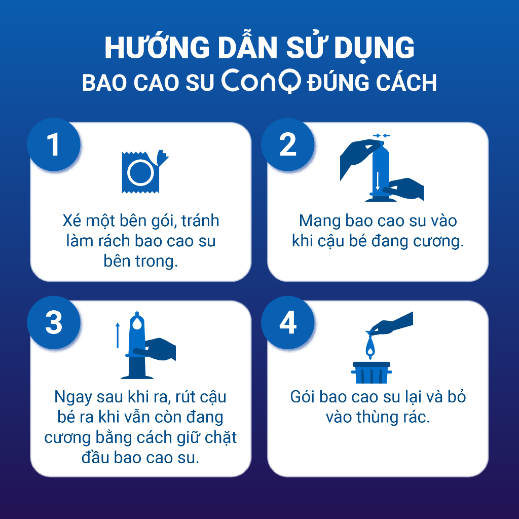 Bao cao su siêu mỏng CONQ bất tận giúp kéo dài thời gian, đàn hồi cao, thăng hoa cảm xúc size 52mm hộp 12 bao