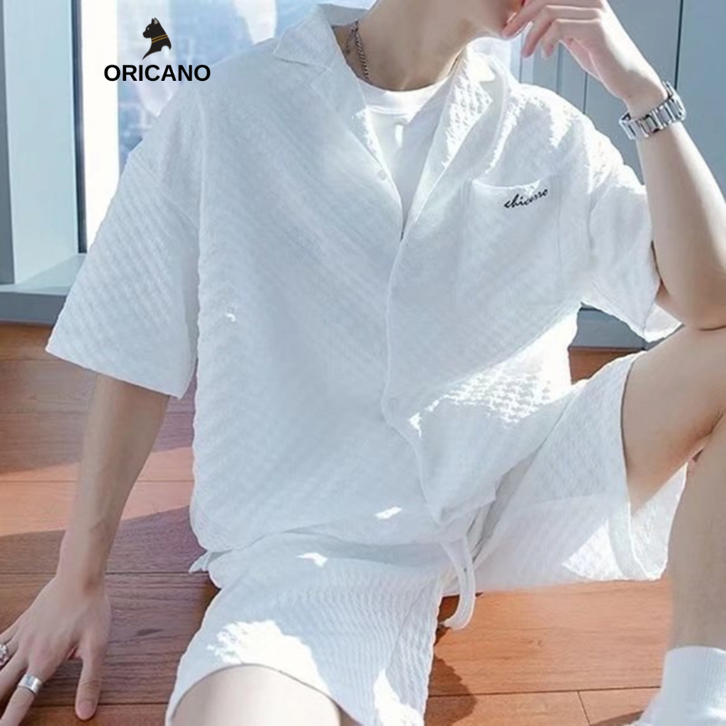 Đồ Bộ Nam ORICANO Cổ Bẻ Chất Vải Cotton Ô vuông Cao Cấp Oversize Thoáng Mát