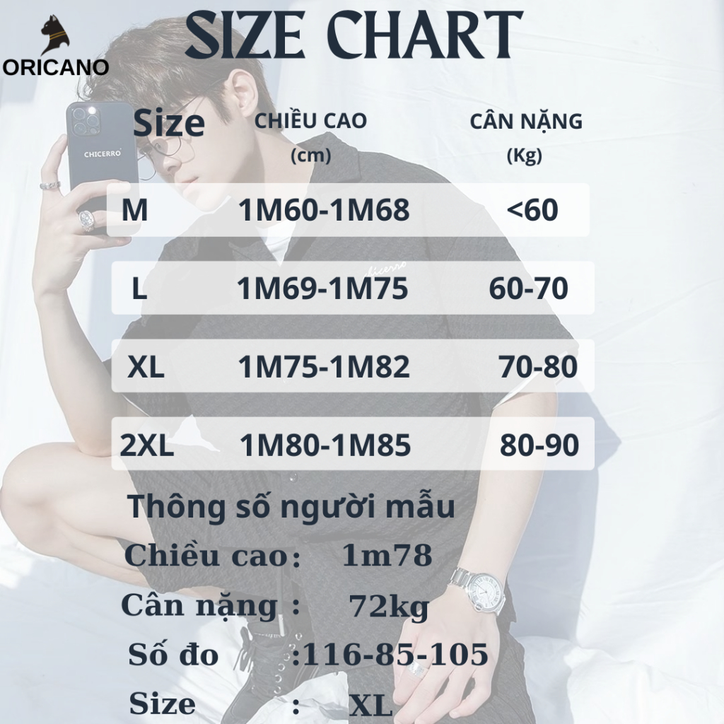 Đồ Bộ Nam ORICANO Cổ Bẻ Chất Vải Cotton Ô vuông Cao Cấp Oversize Thoáng Mát