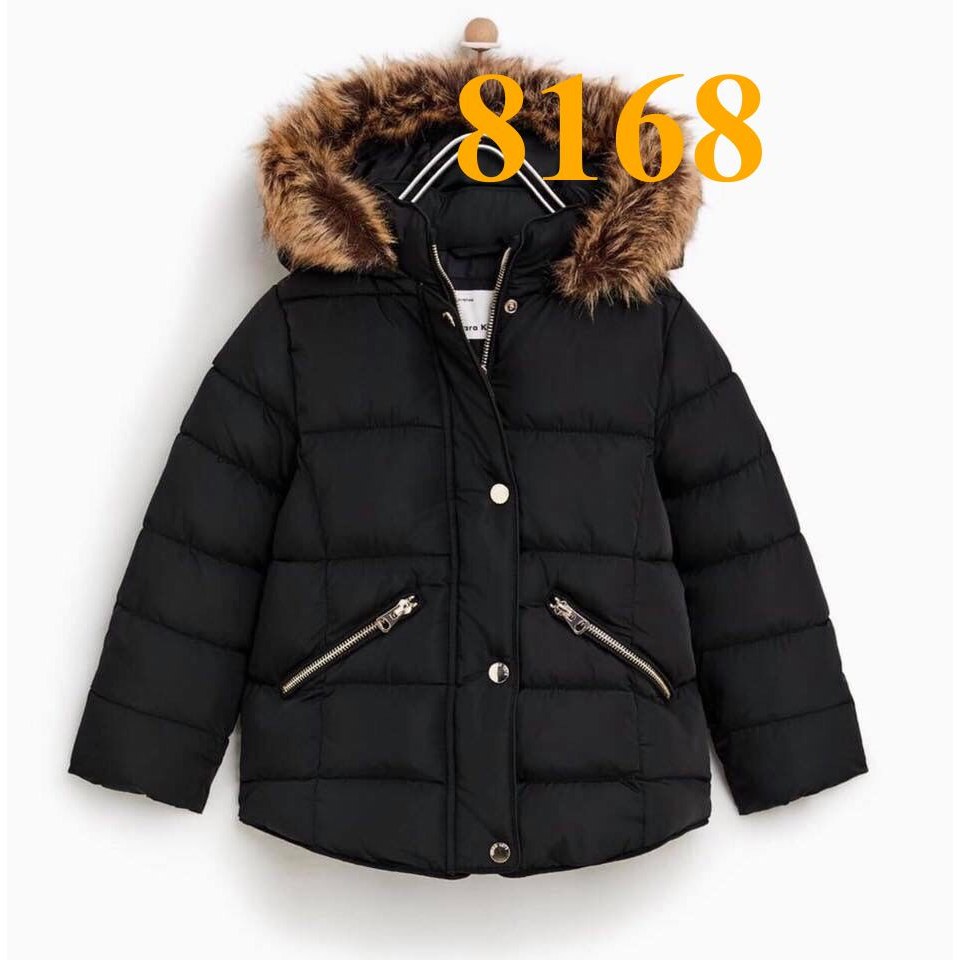 SALE 330K * Mã 8168: Áo phao mũ cổ lông Zara Girl chất mềm chuẩn đét khoá, Mẹ con kết hợp quá đẹp (1573) - Các màu như h