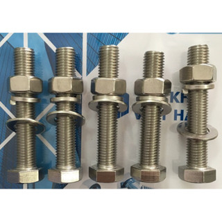 Bulong inox 201 , 304 Taiwan( M5 - M8)( Combo 1 bộ 4 món gồm 1 Bulong + 1 ốc + 1 LĐ phẳng + 1 LĐ vênh ) bán từ 2 - 10 bộ