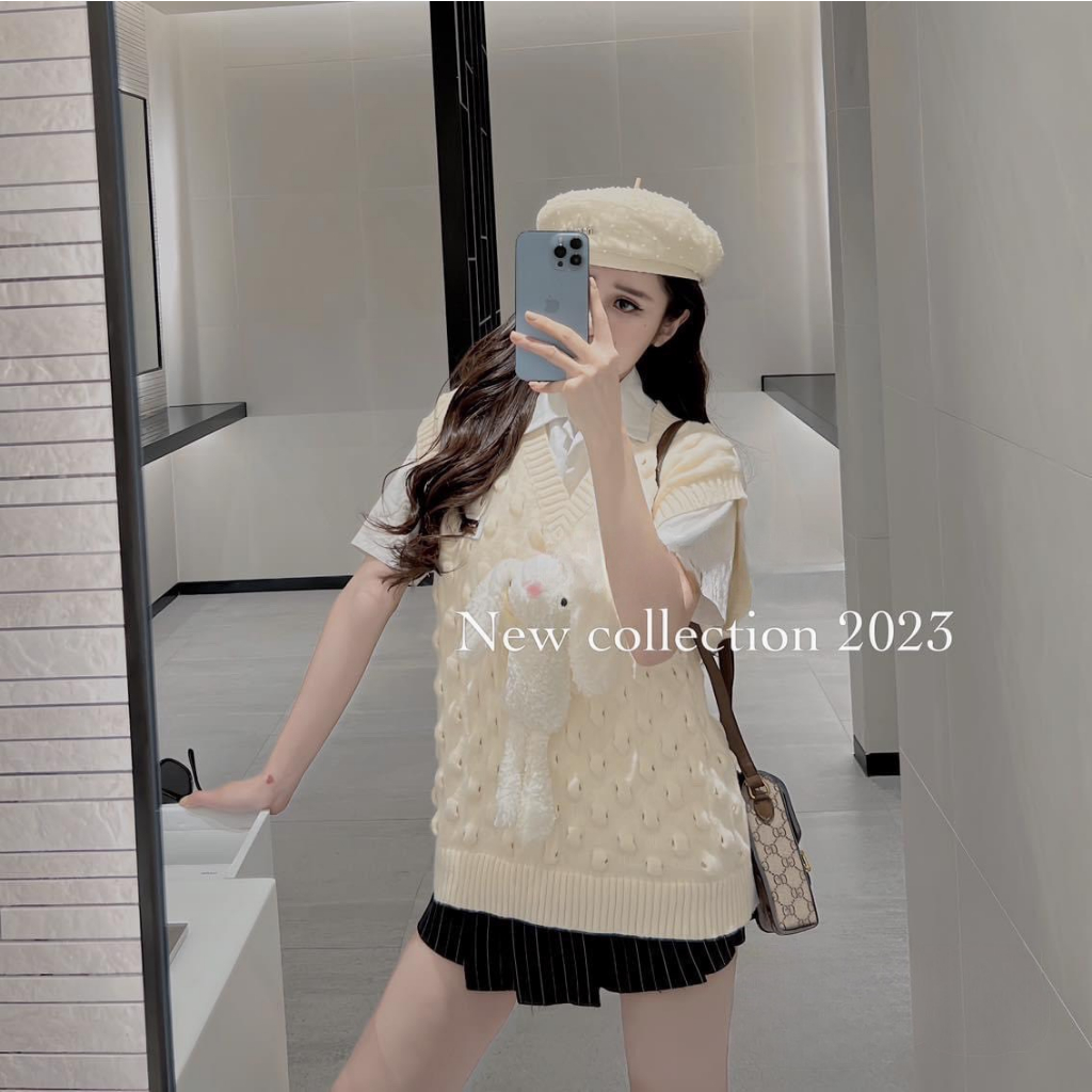 Áo gile len gấu hàng quảng châu chất đẹp