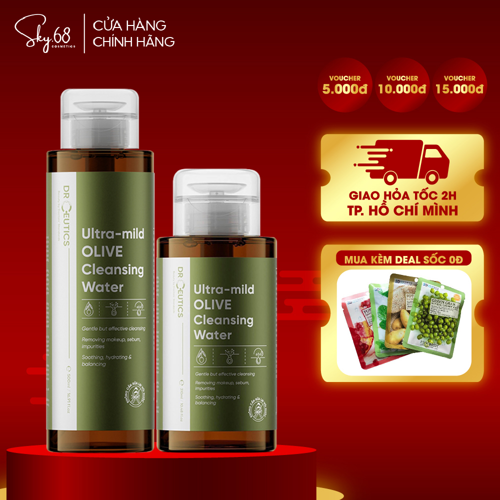 Nước Tẩy Trang Giúp Làm Dịu & Làm Sạch Da DrCeutics Ultra-mild OLIVE Cleansing Water 310ml/500ml