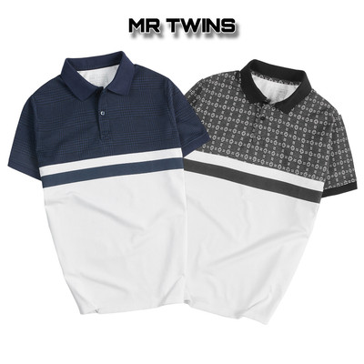 Áo Polo Nam Cao Cấp Phối Caro Cổ Bẻ Vải Cá Xấu Cotton Xuất Xịn Thương Hiệu Mr Twins