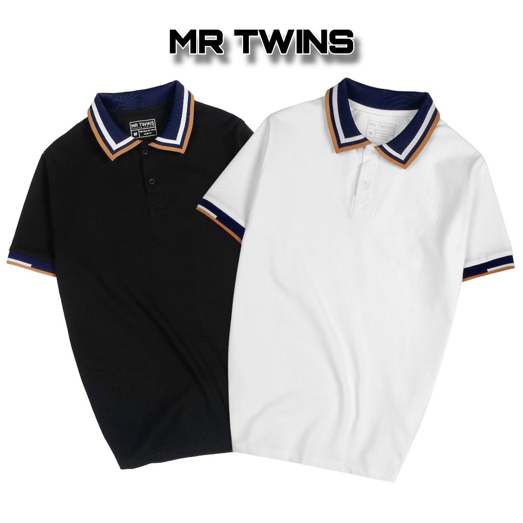 Áo Thun Polo Nam Cổ Bẻ Phối Bo Vải Cotton Cá Sấu Xuất Xịn Thương Hiệu Mr Twins