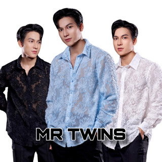 Áo Sơ Mi Nam Dày Tay Họa Tiết Bông Hoa Màu Trắng/Đen/Xanh Lợt/Hồng Thương Hiệu Mr Twins