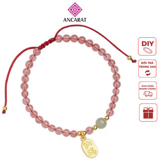 Vòng tay chuỗi Thạch anh dâu handmade mix sự bài- ANCARAT