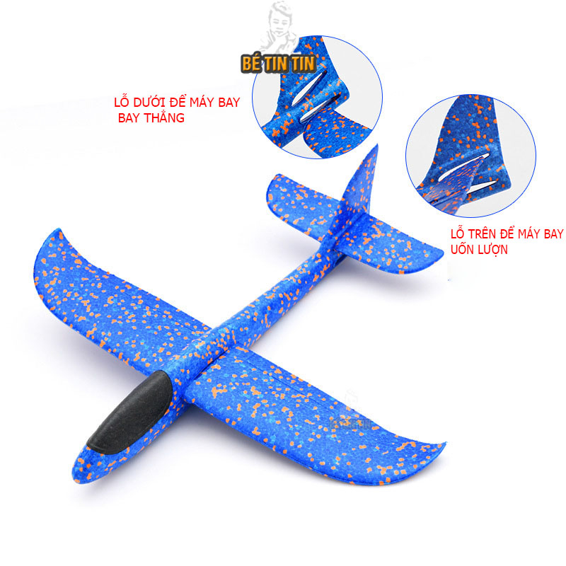 Loại lớn - Máy bay xốp 49x48cm Đồ chơi ném tay máy bay có đèn toàn thân cho bé